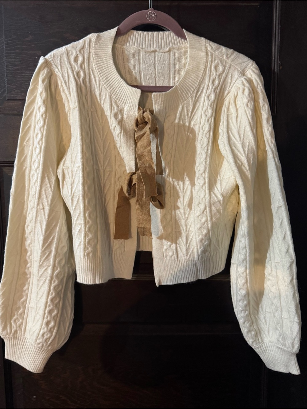 Storia Autumn Bow Tie Sweater In Cream